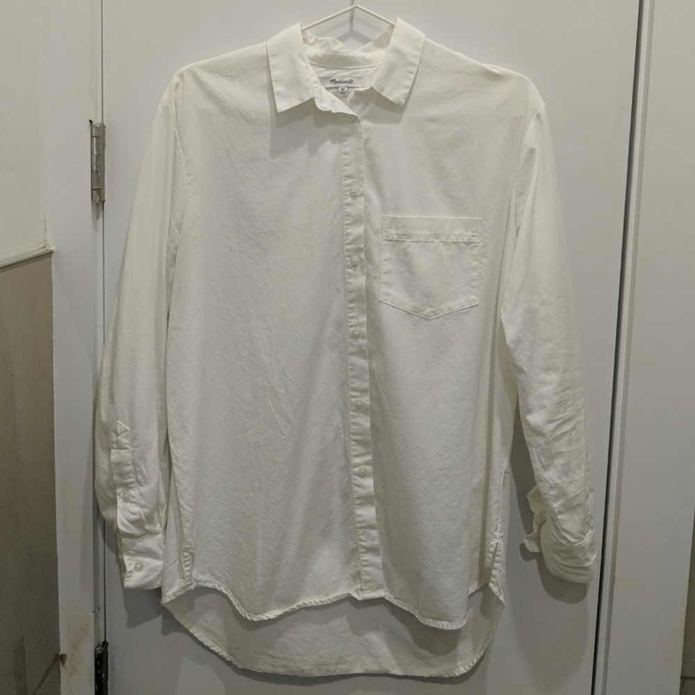 XS Madewell White Oversized Shirt